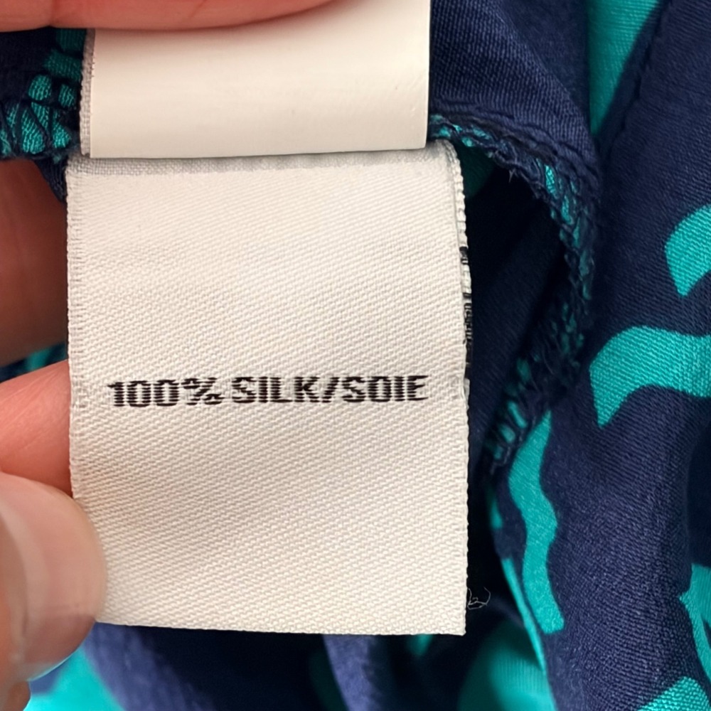 Diane von Furstenberg Deandra Dress Women 10 Teal Blue 100% Silk DVF - Picture 11 of 16